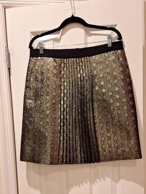 J. Crew - Metallic Gold Pleated Skirt - 10 NWT